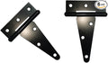 HLMOptimo Heavy Duty T Hinge Tee T Strap Shed Gate Barn Fence Door Hinge Wrought Rustproof All Size Black (2 pcs, 4 inch)