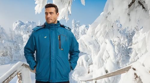 QPNGRP Mens Waterproof Ski Snowboard Jacket Winter Windproof Snow Coat