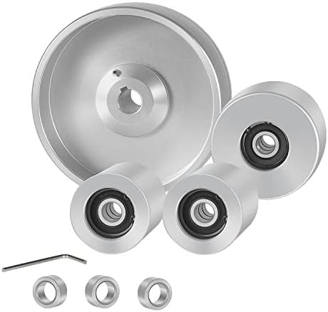 2" x 72" Belt Grinder Wheel Set Complete Wheel Kit Aluminum Wheel Crowned for Knife Grinder 5" Drive 5/8" Bore 3" Track 2" Idler (5" 5/8-3" - 2")
