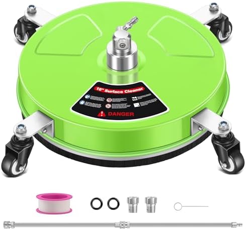 LidoDola 16'' Pressure Washer Surface Cleaner Green, Power Washer Accessory