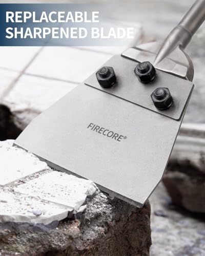 Firecore 5.5 Inch by 12.5 Inch SDS Max Floor Scraper with Replacement Blade