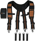 MELOTOUGH Magnetic Tool Belt Suspenders with Magnetic WristBand for Work Belt Padded Suspenders Constrcution
