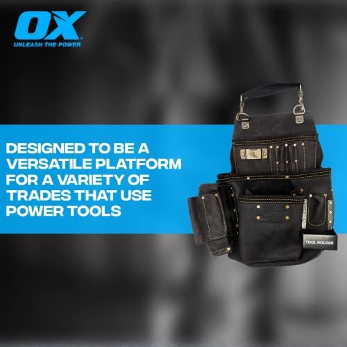 Ox Pro Full Grain Leather Tool Pouches - Made with Double Stitching and Rivet Reinforced Pockets