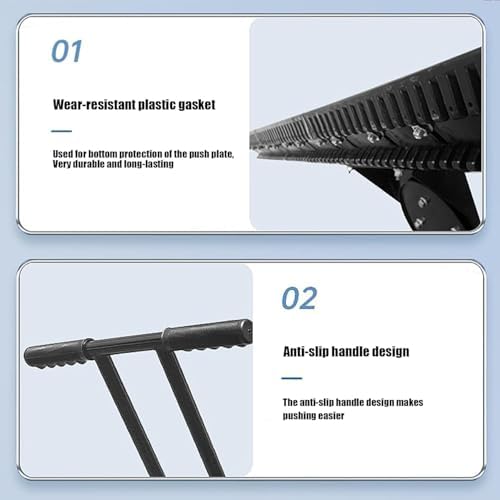 ELEFOCUS 2-Wheel Snow Shovels Pusher Pneumatic Tyre Hand Plow Hand Push Protable Snowplow Outdoor Snow Removal Tool(10043)