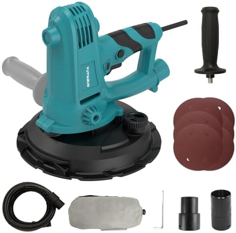 Drywall Sander, 750W Electric Drywall Sander with Vacuum Dust Collection, Variable Speed 1500–2700 RPM Wall Sander with 180mm Sanding Disc & Complete Accessories