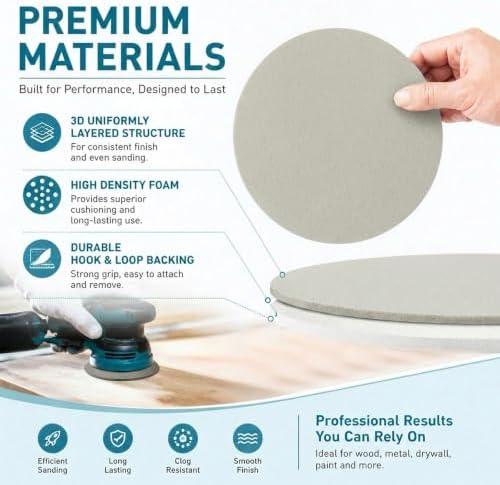 6 Inch Foam Disc Sanding Discs 15PCS Foam Backed Discs 2000 Grit