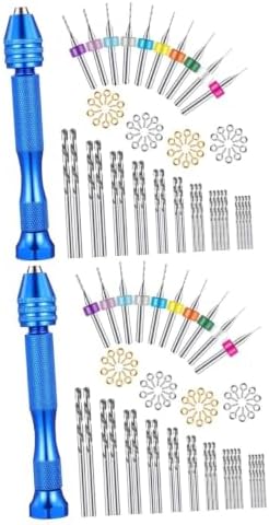 Uonlytech 152pcs Precision Hand Drill Set Pin Vise and Mini Drill Bits for Crafting Jewelry Making and Model Assembly Compact and Lightweight Design
