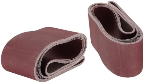 uxcell 10pcs 6" x 89" Sanding Belts 150 Grits Aluminum Oxide Abrasive Belt Sander Paper Sanding Papers for Metal Wood Grinding Polishing, Reddish Brown