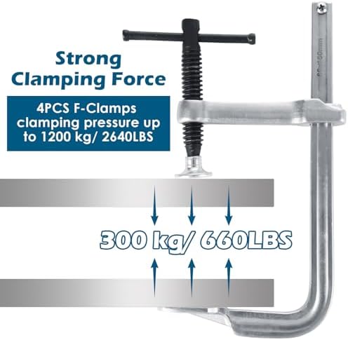 JMIATRY 4PCS Welding F Clamps 6 Inches Heavy Duty Steel Bar Clamp