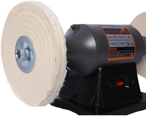 8-Inch Electric Polisher Bench Buffer Grinder - Includes 4PCs 80Ply Thic Buffing Wheels Ideal Benchtop Buffing Machine for Polishing Metal, Jewelry, Knives, Wood, Jade, and Plastic
