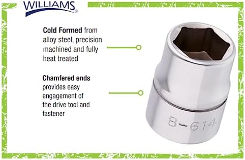 Williams B-614 7/16-Inch Shallow 6 Point Socket