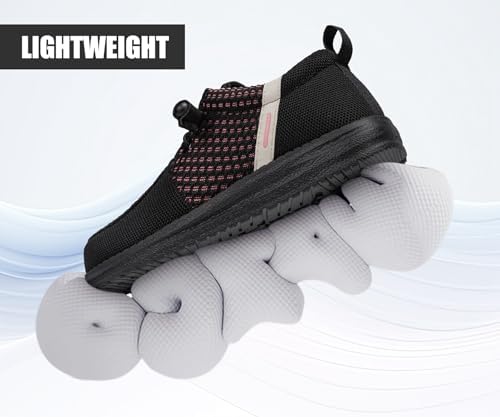 LARNMERN Steel Toe Loafers Women Slip On Work Safety Shoes Walking Sneakers