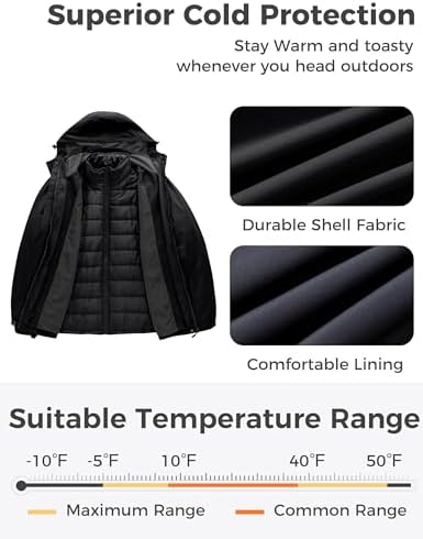 wantdo Women's 3 in 1 Ski Jacket Plus Size Winter Coats Snowboarding Jacket