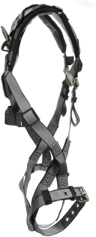 MSA V-FIT Standard Safety Harness - Polyester & Nano-Technology Treated Web Full Body Harness Back, Shoulder Padding, Gray