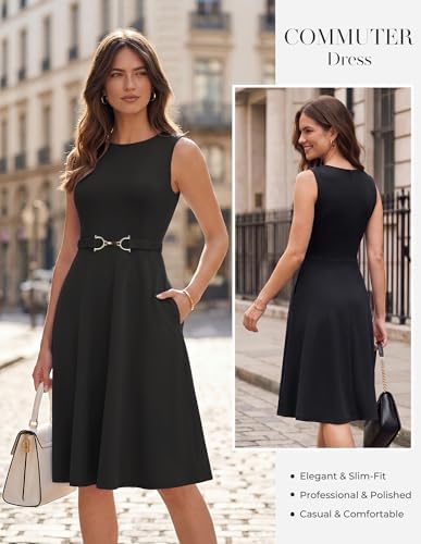 GRACE KARIN Work Business Midi Flowy Sleeveless Dresses for Women