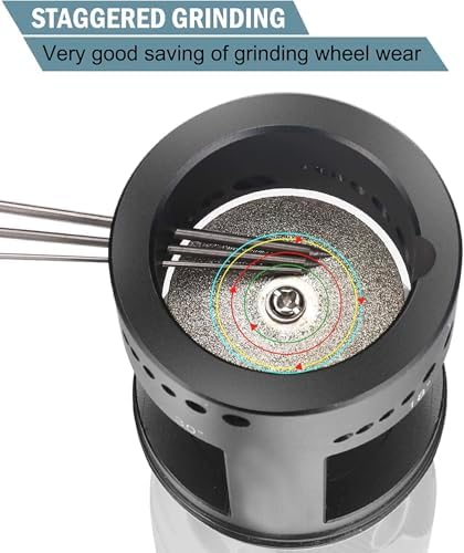 3mirrors Healthy Tungsten Electrode Grinding Head with Dust Housing, TIG Welding Tool, 5X 35mm Double Diamond Wheels, 2X Connecting Rod