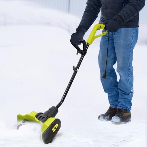 12-Inch Corded Snow Blower, Black & Green