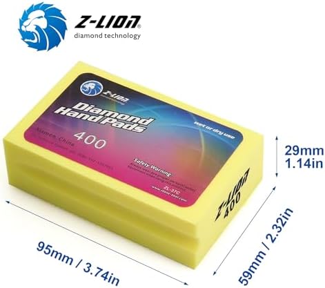 Z-Lion Diamond Hand Polishing Pads Electroplated Grit 400 for Glass Stone