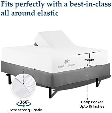 JS Sanders Collection Split Head Sheet Set Cal. King Size,White