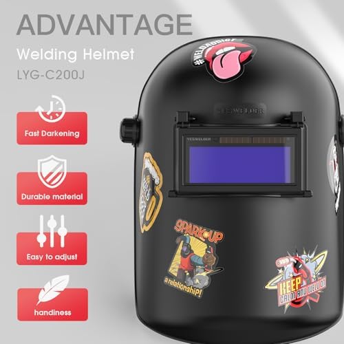 YESWELDER Auto-Darkening Welding Helmet, True Color, Shade 8-13