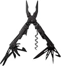 SOG PowerLitre Mini Utility Multi-Tool w/ 19 Lightweight Tools, Compact 5 Inch Long Utility Tool with Knife, Screwdriver, Hex Bit Holder, Black