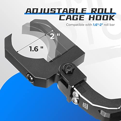KEMIMOTO Aluminum UTV Hanger Headset Helmet Hook Fits 1.6"-2" Roll Bar