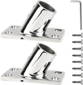 YANYUCB Boat Hand Rail Fitting,316 Stainless Steel Rectangular 60/90 Degree Boat Hand Rail Base(1 inch,1-1/4inch,7/8 inch,1-3/16 inch) with L Shape Hex Key and Screws