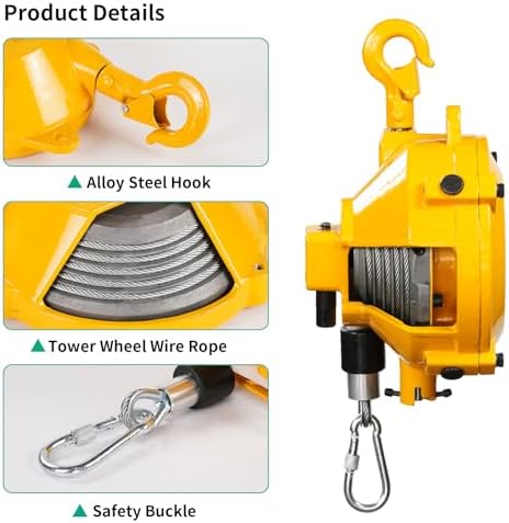 Heavy Duty Spring Balancer 15-22kg (33~49lbs), Tool Hanging Retractor, Retractable Balancer with 1.5m Adjustable Tension Steel Wire Cable, Industrial Tool Hanging Holding Equipment