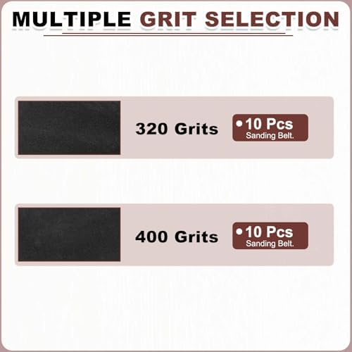 HARFINGTON 1 x 30 Inch Sanding Belts, 20 Pcs 320/400 Grit Silicon Carbide Abrasive Belt Sander File Belt for Woodworking, Metal Polishing, Knife Sharpener