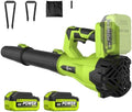 Leaf Blower Cordless, 6 Speeds, Electric Blower with 2×4.0Ah Batteries Powered & Charger, Dual Shoulder Straps & Storage Bag, Electric Blower for Lawn Care, Yard, Leaves, Dust, Snow