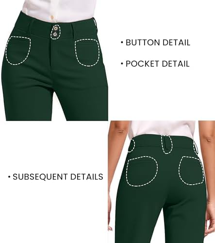 KICZOY Women Dress Pants Stretch Business Straight Leg with Pockets Wear to Work Casual 2026 Suitpants