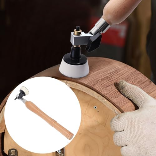 Bowl Sander Tool Kit, Wood Lathe Tool with 13in Long Hardwood Handle, Bearing Head, Rotatable Spindle Head, 1in 2in Pads 50pcs Sanding Discs, Woodworking Passive Rotary Sander