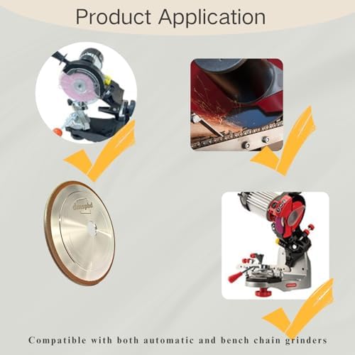 CBN Chainsaw Grinding Wheel 5-3/4" Disk, 7/8" Arbor, 1/8" Thick for Sharpening Any Steel Chainsaw Chain （1/8" Thick）