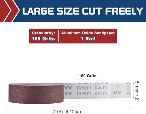 Sandpaper Roll 2Inch 79FT 150Grit Aluminum Oxide Emery Cloth Roll