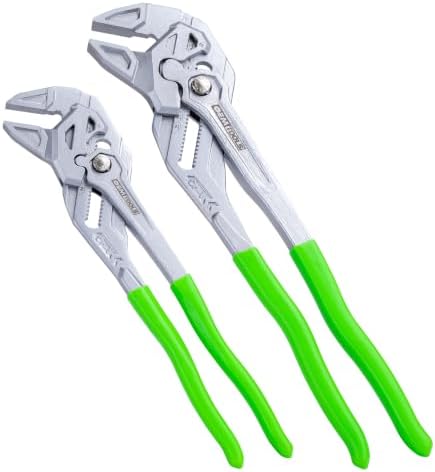 OEMTOOLS 7 & 10 Inch Pliers Wrench Set with Adjustable Jaws & Push Button