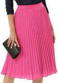 GRACE KARIN Pleated Midi Skirt for Women Chiffon A-Line Outfits