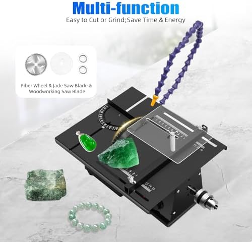 Gem Faceting Machine, 1850W Multifunctional Jade Carving Machine, Jade Table Grinder, Small Grinding And Cutting Machine, Micro Table Saw Polishing Tool (Grey)