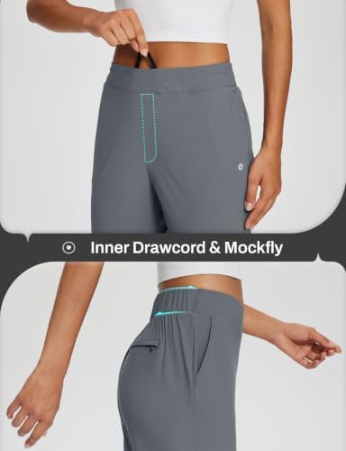baleaf Womens Business Casual Pants Stretch Travel Pants On Airport with Zipper Pockets Dressy Slacks Golf Work Pull on