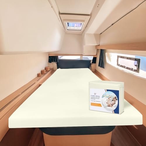 JS Sanders AFT Berth Boat Sheet 1 Pcs 600 TC Egyptian Cotton, Ivory