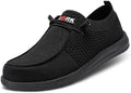 LARNMERN Steel Toe Loafers Women Slip On Work Safety Shoes Walking Sneakers