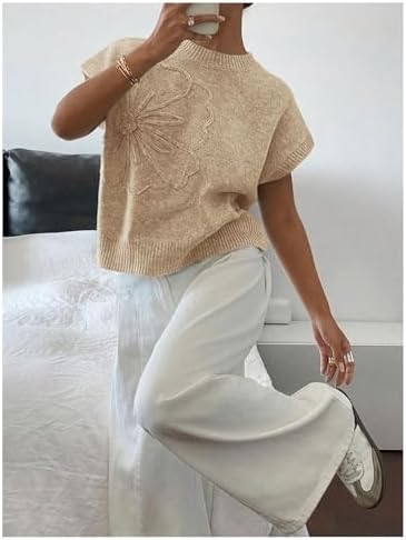 SOLY HUX Women's Short Sleeve Business Casual Sweater