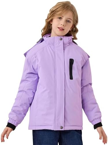 MoFiz Girl's Ski Jacket Fleece Snow Winter Coat Kids Warm Snowboard Jacket