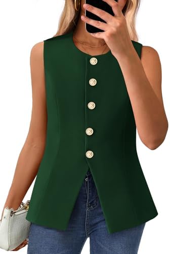 BTFBM Suit Vest Tops For Women Sleeveless Blazer Work Wear