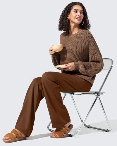 G4Free EverGoing Fleece Lined Wide Leg Pants for Women Dressy Work Casual