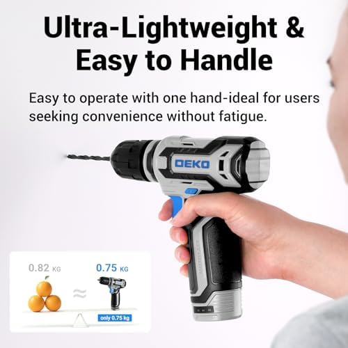 Tool Set: Tool Kit with 12V Cordless Drill, Hand Toolbox with storage case, Mechanic Tool set for Home Repairs, Blue