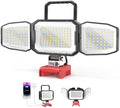 LED Work Light Compatible with Milwaukee 18V Battery, 150W 15000LM Flood Light, 6500K Daylight 3-Head Adjustable, USB Type-C&2 Brightness Modes Portable Flashlight Job Site Light (Tool Only)
