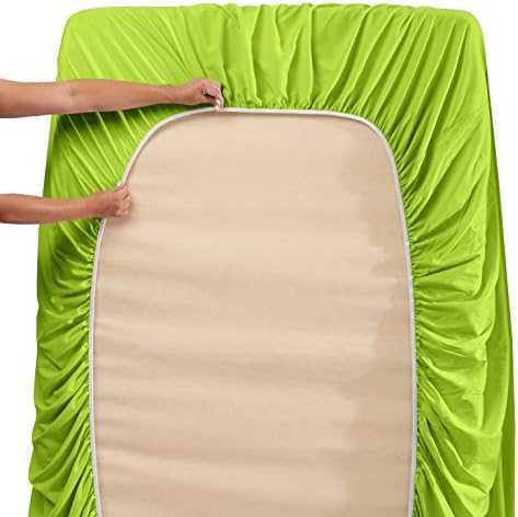 Hearth & Harbor Full Size Sheets - 4 Piece Bed Sheet Set, Hotel Luxury Double Brushed Bed Sheets - Extra Soft Bedding Sheets & Pillowcases, Full, Garden Green