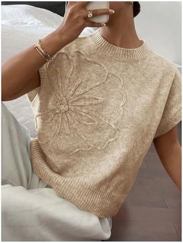 SOLY HUX Women's Short Sleeve Business Casual Sweater