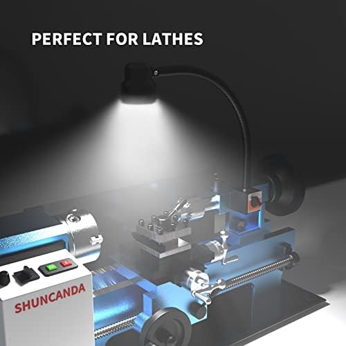 35LEDs Magnetic Light, 1200 Lumen 120v Flexible Gooseneck Work Light with Adiustable Magnetic Base for Lathe CNC Milling Drill Press Sewing Machine Industrial Lighting, 12W