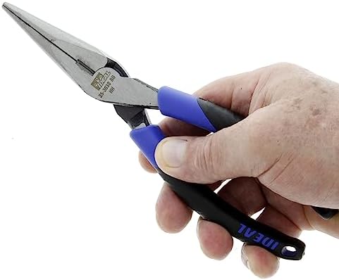 IDEAL INDUSTRIES INC. 35-3038 Long Nose Plier – 8.5 in., Plier with Smart Grip Handles, Cutter, Serrated Jaws